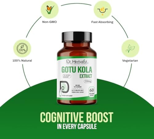 Non GMO and gluten free herbal memory booster supplement for adults