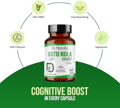 Non GMO and gluten free herbal memory booster supplement for adults