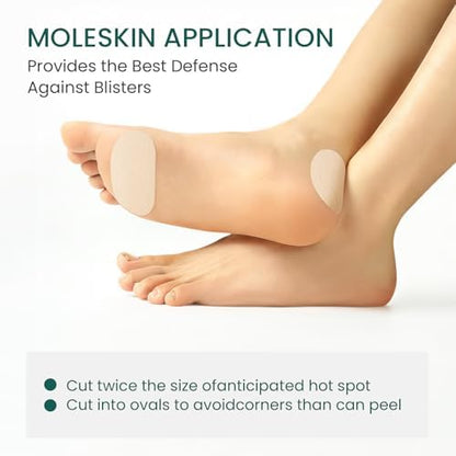 Welnove moleskin roll packaging showing 16.4 feet length specifications.