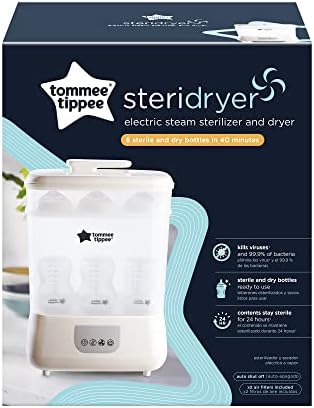 Tommee Tippee brand electric sterilizer dryer with digital control buttons