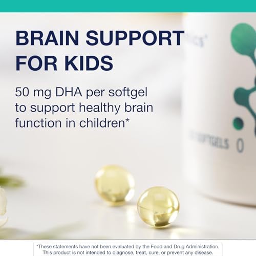 Metagenics imported children brain health supplement bottle close up