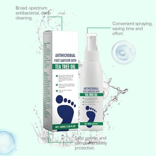 Close up of the Ximonth foot spray packaging showing the 100 milliliter size.