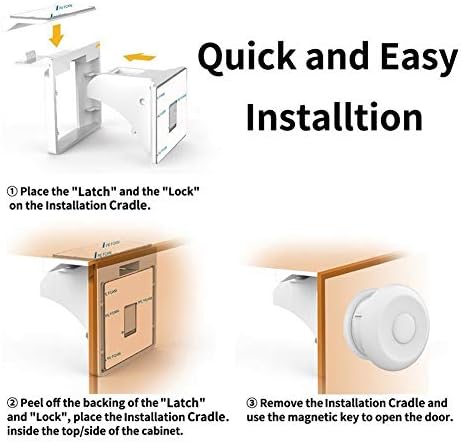 Invisible child safety lock installed inside cupboard