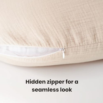 Konssy nursing pillow cover showing elasticized edge fit