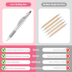 Nail art patterns created with Gaoy 5-in-1 dotting pen