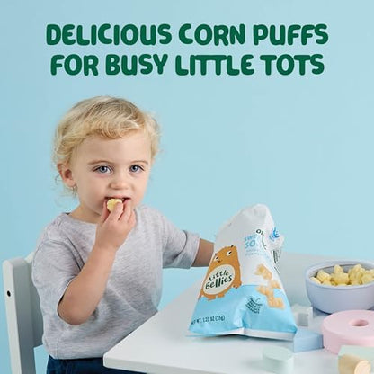 Baked softcorn toddler food by Little Bellies designed for safe self feeding training