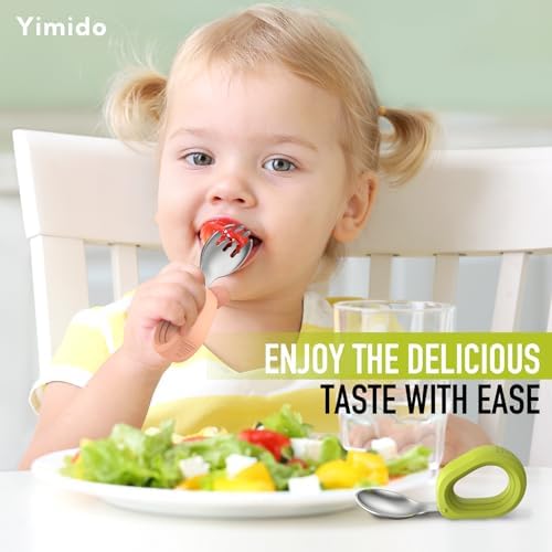 Yimido toddler fork and spoon set inside portable storage case