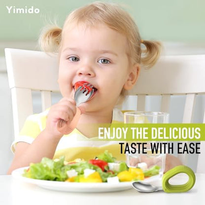 Yimido toddler fork and spoon set inside portable storage case