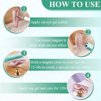 Professional cat eye gel polish design using magnet tool