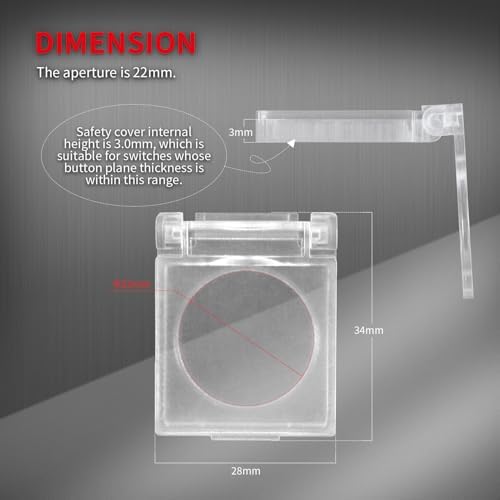 Three pack of transparent push button guards for PC