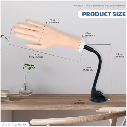Flexible mannequin hand with adjustable stand for nail training