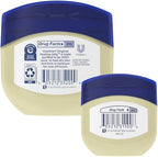 Vaseline Healing Jelly twin pack displaying the large home jar and compact travel size container
