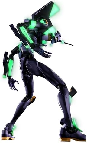 Blokees Evangelion Unit 01 action figure holding its included rifle weapon accessory with interchangeable hands