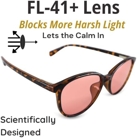 Side profile of Family Tree Remedies migraine glasses showing frame detail