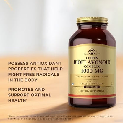 Solgar Citrus Bioflavonoid 1000 mg bottle showing directions for daily usage