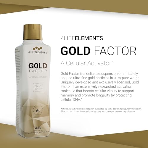 4Life Gold Factor liquid pouring into glass cup