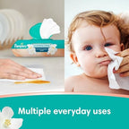 Pampers hypoallergenic multi purpose wet wipes showing the moisture locking pop top lid