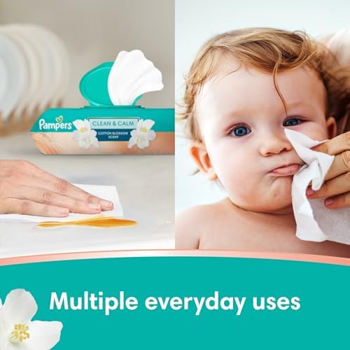 Pampers hypoallergenic multi purpose wet wipes showing the moisture locking pop top lid