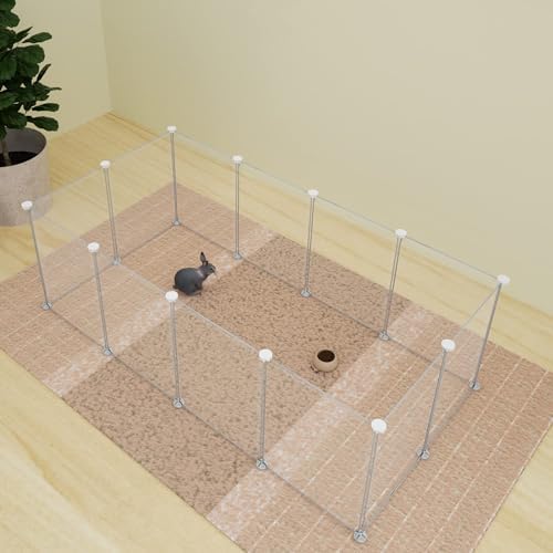 Pet Playpen Portable Small Animals Playpen, Customizable Shape & Height Pet Fence Yard Fence for Guinea Pigs, Bunny, Ferrets, Mice, Hamsters, Hedgehogs, Puppies, Turtles-12 Panels - Image 3