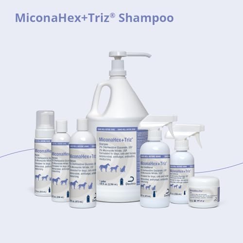 Close up of 8 Ounce MiconaHex+Triz bottle showcasing ceramides and TrizEDTA formulation.