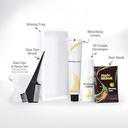 Authentic imported salon hair lightener kit for safe home hair transformations