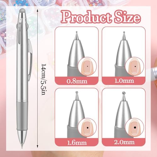 Close up of interchangeable stainless steel dotting tips