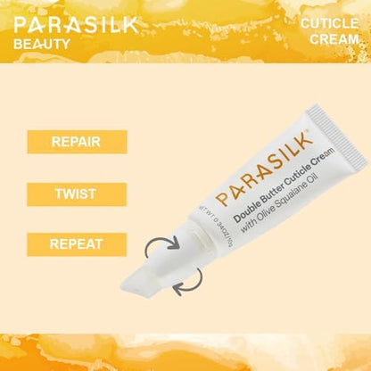 Side profile of Parasilk Beauty cuticle cream tube