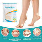 Promifun adhesive mole skin tape stickers applied to the back of a heel.