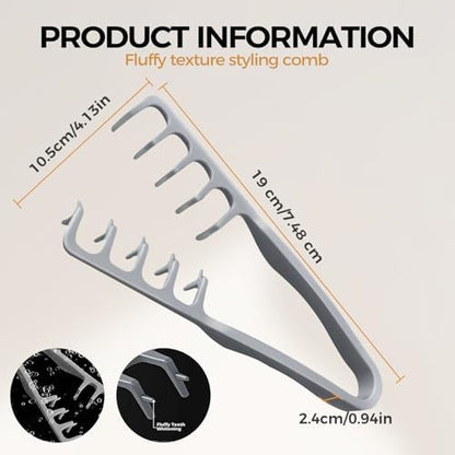 Wide-toothed texture comb showing root lift design