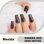Dual forms and brush applied with Wenida poly nail gel