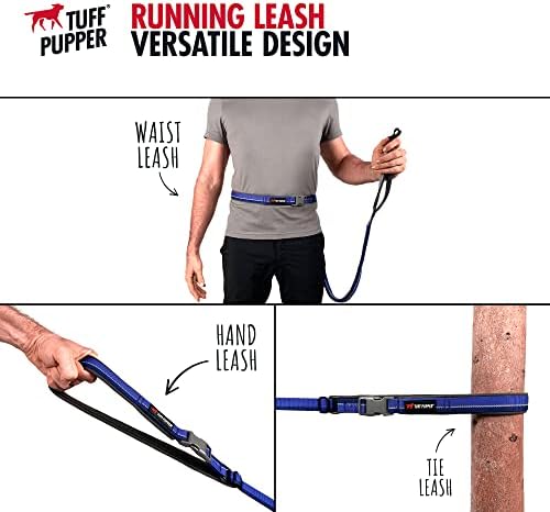 Model wearing Tuff Pupper padded waist belt for running