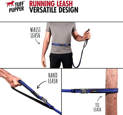 Model wearing Tuff Pupper padded waist belt for running