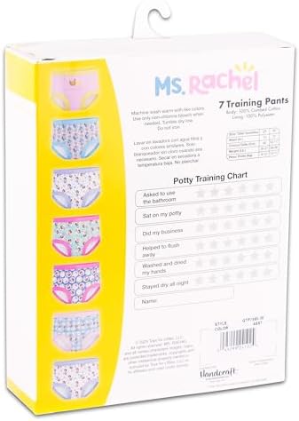 Ms. Rachel themed toddler reusable training pants seven day supply set