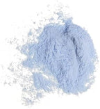 Open tub of Arctic Fox professional blue powder bleach highlighting its fine dust-free texture