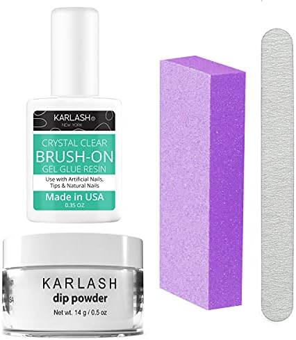Karlash Crystal Clear gel resin and dip powder for broken nail reinforcement.