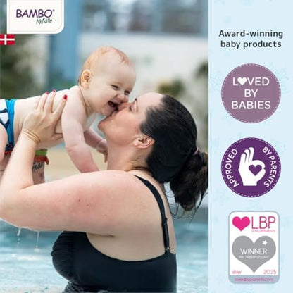 Close up view of the double leak barriers on Bambo Nature hypoallergenic swim pants
