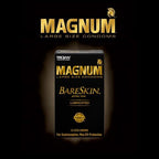Trojan Magnum Bareskin box resting on a minimalist background illustrating secure personal care products.