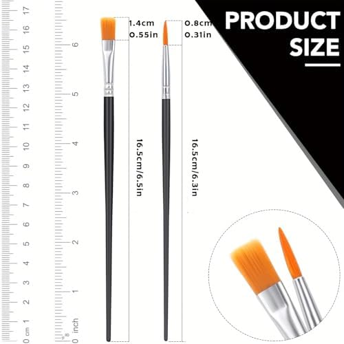 Close up of synthetic nylon bristles on AROIC artist paint brushes showing fine tips