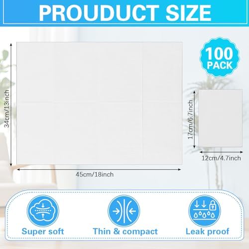 Threlaco 100 pieces baby changing station pad stack