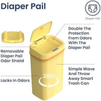Nine Stars 4.2 Gallon Motion Sensor Trash Can open lid view displaying inner odor control flaps.