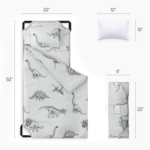 Wake In Cloud kids sleeping mat rolled up with handle for preschool transport
