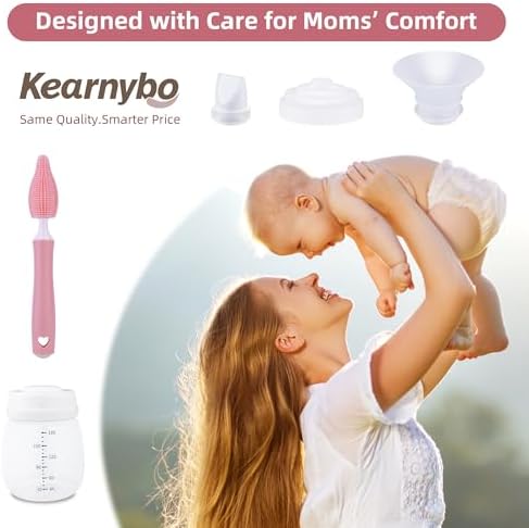 Complete wearable breast pump replacement parts set showcasing all included hygienic components