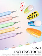 Builder gel brush from Yoovr nail art set applying polish