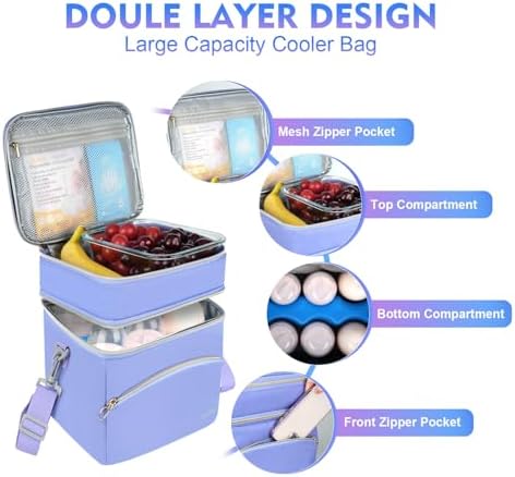 Double layer insulated baby bottle cooler bag side view