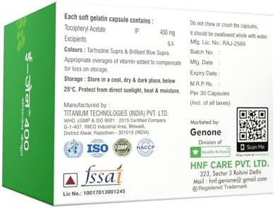 Genone E Gen 400 softgel capsules bottle and box layout