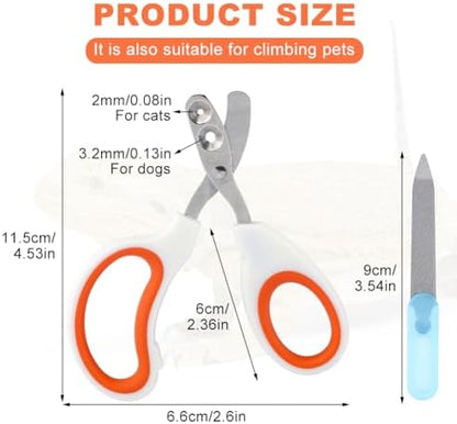 Zenquark pet nail scissors with circular hole safety guard close up