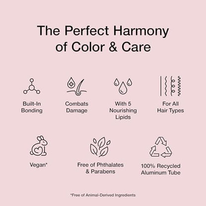 Swatch demonstration showing the deep black and darkest brown permanent hair color results