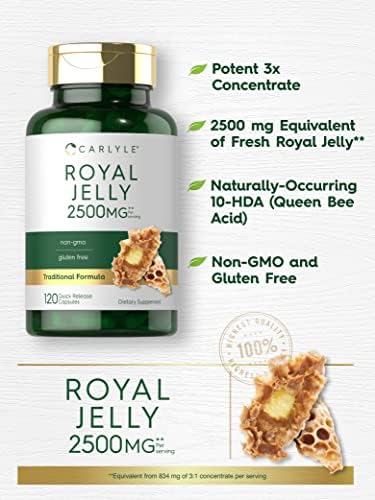Carlyle royal jelly dietary supplement label nutrition facts layout