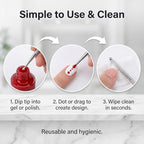 Detailed shot of stainless steel tips for precise nail polish application
