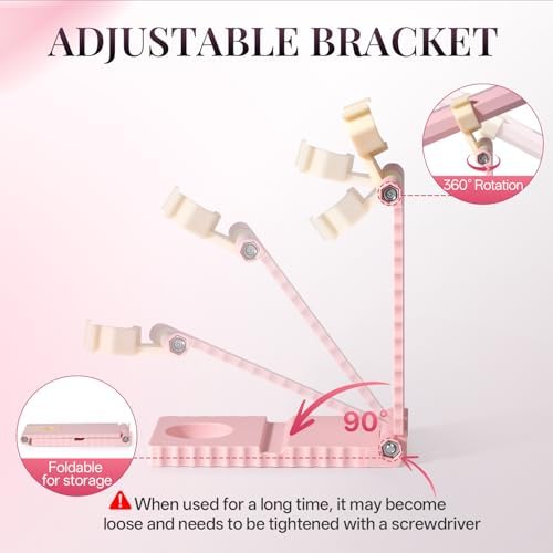 Compact pink Krofaue nail light being charged with a Type-C cable